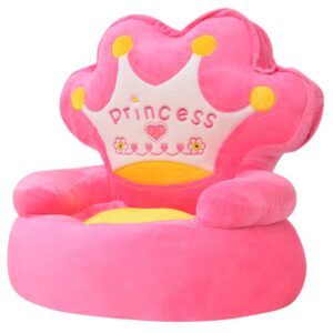 Cadeira em pelúcia infantil, princesa, rosa