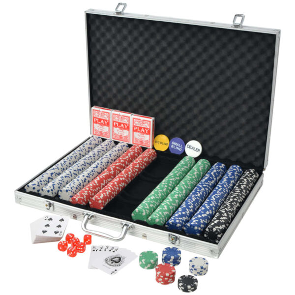 Conjunto de póquer com 1000 fichas, alumínio - Image 2