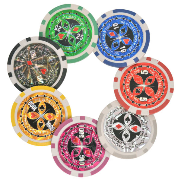 Conjunto de póquer/blackjack com 600 fichas em alumínio - Image 5