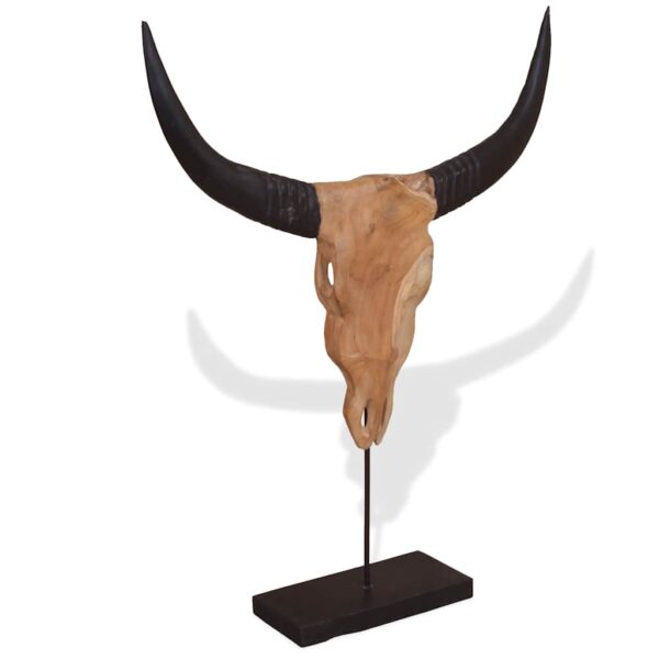 Touro Crânio Escultura Teca 66x15x88 cm - Image 2