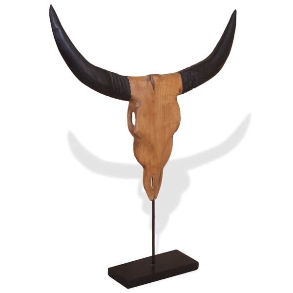 Touro Crânio Escultura Teca 66x15x88 cm - Image 5