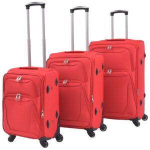 Conjunto de tróleis em estojo mole 3 pcs vermelho