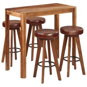 Conjunto de bar 5 pcs 115x56x107 cm madeira maciça