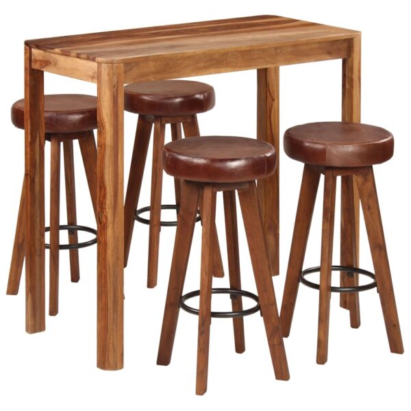 Conjunto de bar 5 pcs 115x56x107 cm madeira maciça