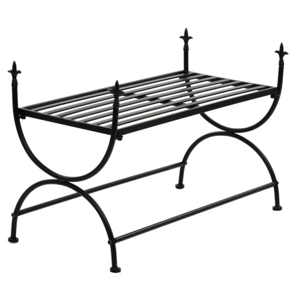 Banco estilo vintage metal 83x42x55 cm preto - Image 2
