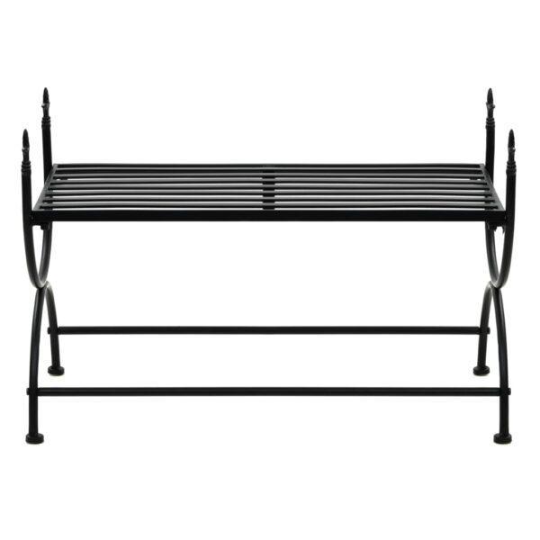 Banco estilo vintage metal 83x42x55 cm preto - Image 3