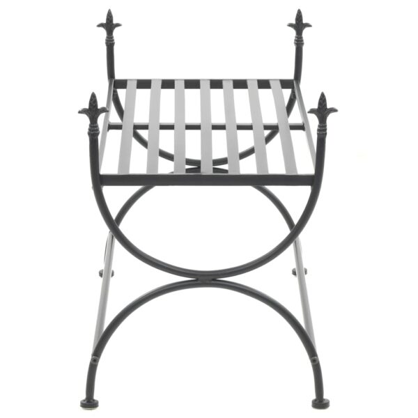 Banco estilo vintage metal 83x42x55 cm preto - Image 4