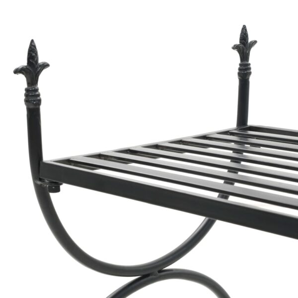 Banco estilo vintage metal 83x42x55 cm preto - Image 5