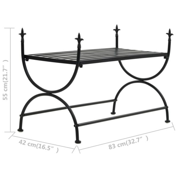 Banco estilo vintage metal 83x42x55 cm preto - Image 7