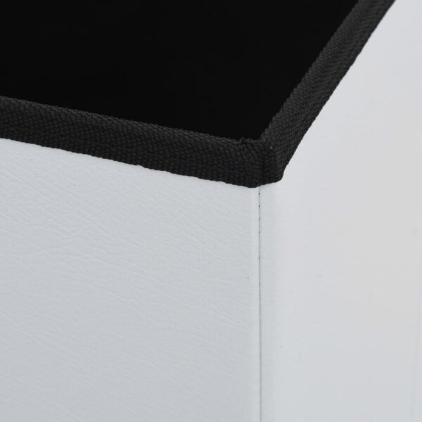 Bancos de arrumação dobráveis 2 pcs couro artificial branco - Image 8