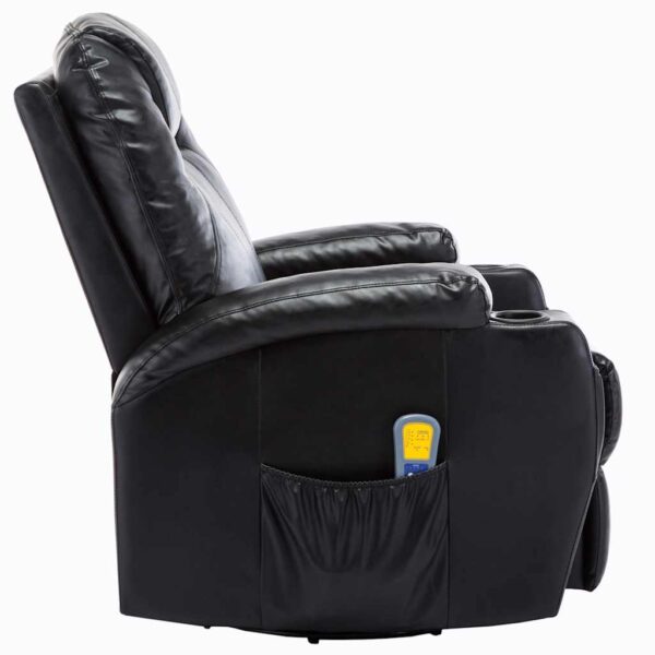 Cadeira de massagem reclinável couro artificial preto - Image 2