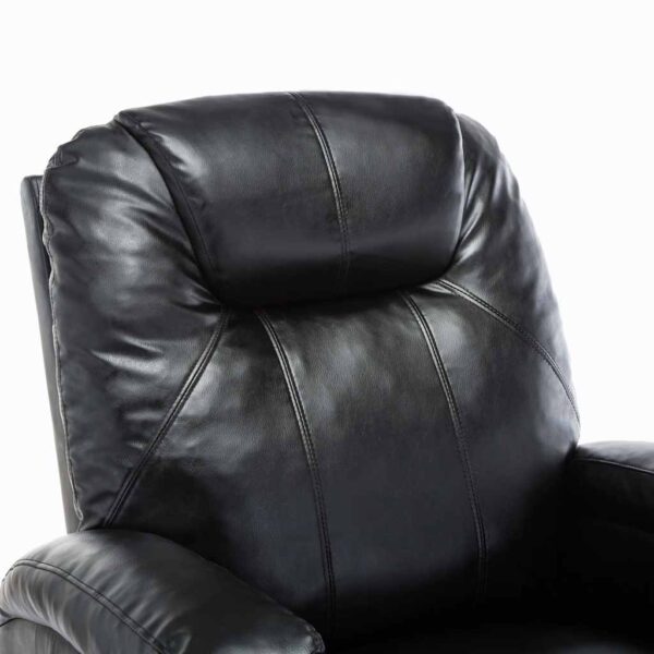 Cadeira de massagem reclinável couro artificial preto - Image 7