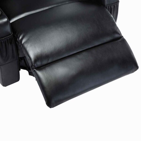 Cadeira de massagem reclinável couro artificial preto - Image 9