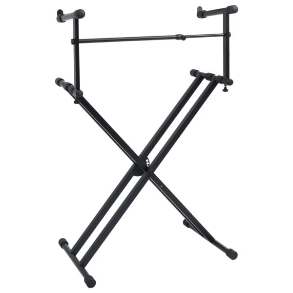 Suporte duplo para teclado com estrutura em X preto - Image 3