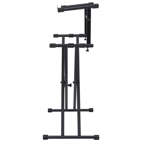 Suporte duplo para teclado com estrutura em X preto - Image 4