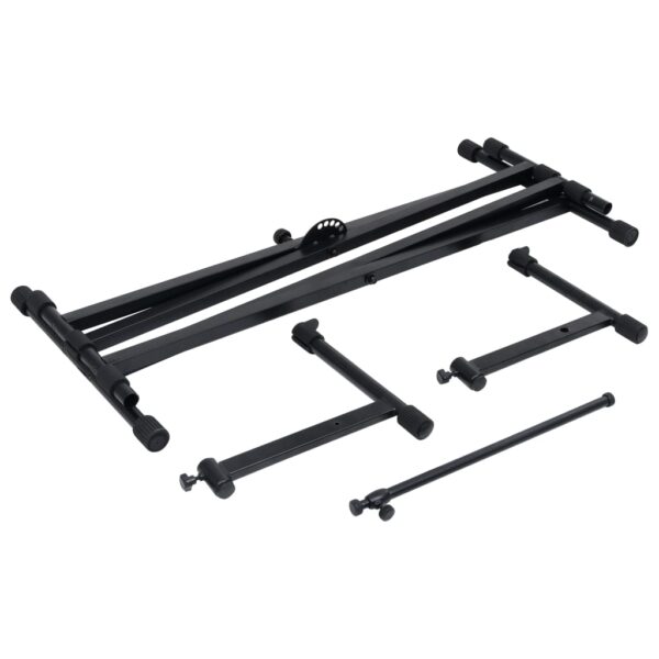 Suporte duplo para teclado com estrutura em X preto - Image 6