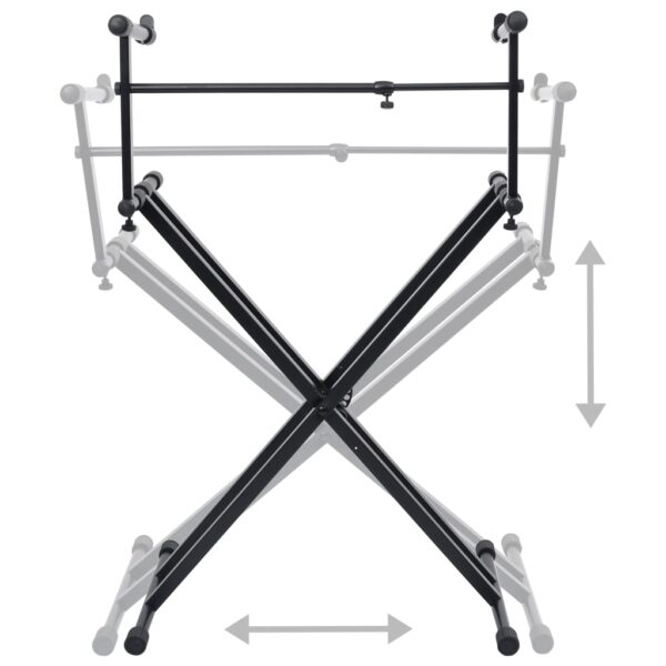 Suporte duplo para teclado com estrutura em X preto - Image 7