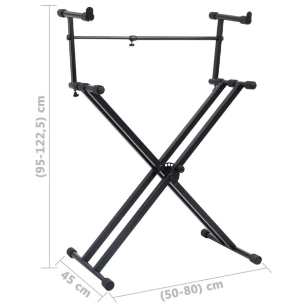 Suporte duplo para teclado com estrutura em X preto - Image 8