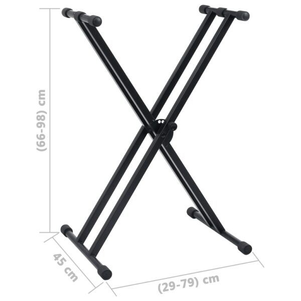 Conjunto de banco e suporte duplo para teclado preto - Image 10