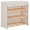 Sapateira com cobertura 79x40x80 cm tecido branco