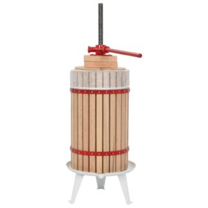 Prensa para fruta e vinho com saco de pano 30 L carvalho