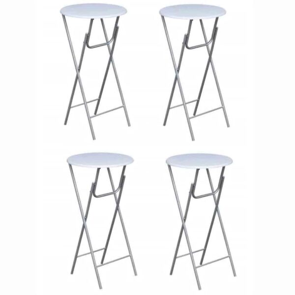 Mesas de bar 4 pcs com tampo MDF branco