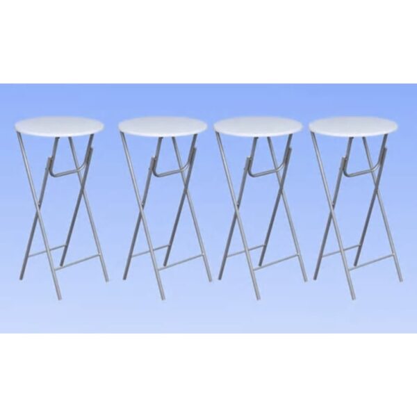 Mesas de bar 4 pcs com tampo MDF branco - Image 2
