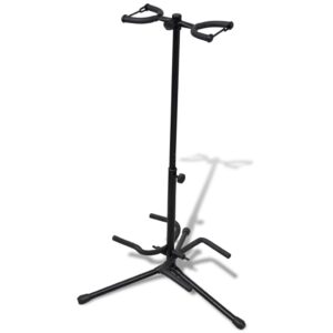 Suporte duplo para guitarra, ajustável, dobrável