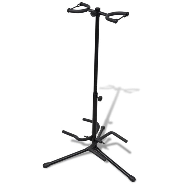 Suporte duplo para guitarra, ajustável, dobrável