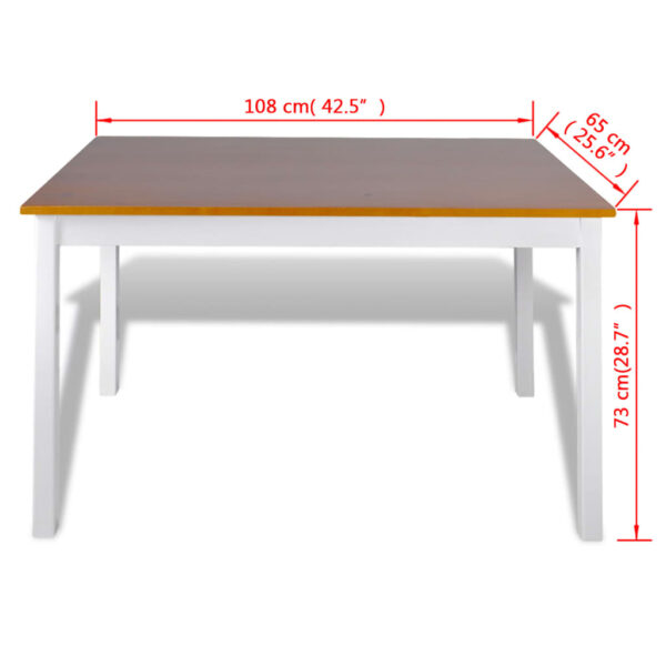 Conjunto de jantar 5 pcs castanho e branco - Image 4