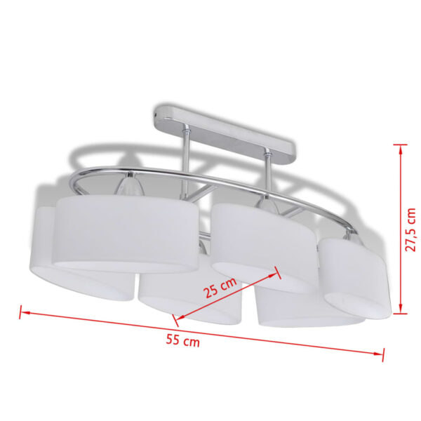 Lâmpada de teto com vidro de sombras em forma oval para 6 E14 Bulbos - Image 5