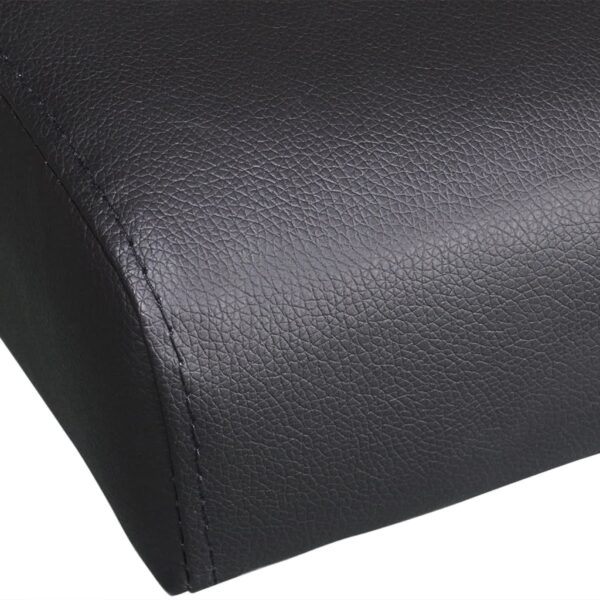 Sofa-cama ajustável com 2 almofadas couro artificial preto - Image 8