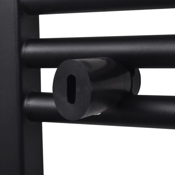 Aquecedor toalhas casa de banho liso 600 x 764 mm preto - Image 6