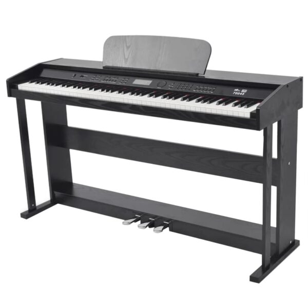 Piano digital de 88 teclas com pedais, placa de melamina preta