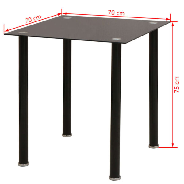 Conjunto 5 pcs de mesa de jantar e cadeiras preto - Image 9