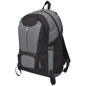 VidaXL Mochila para caminhadas 40 L preto e cinzento