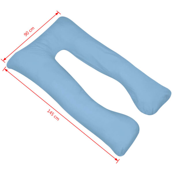 Almofada de gravidez 90x145 cm, azul claro - Image 4