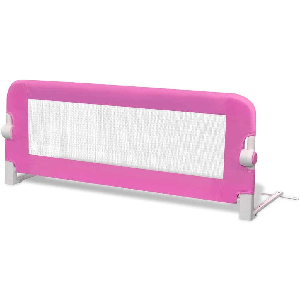 Barra de segurança para cama de criança 2 pcs 102x42 cm rosa - Image 2