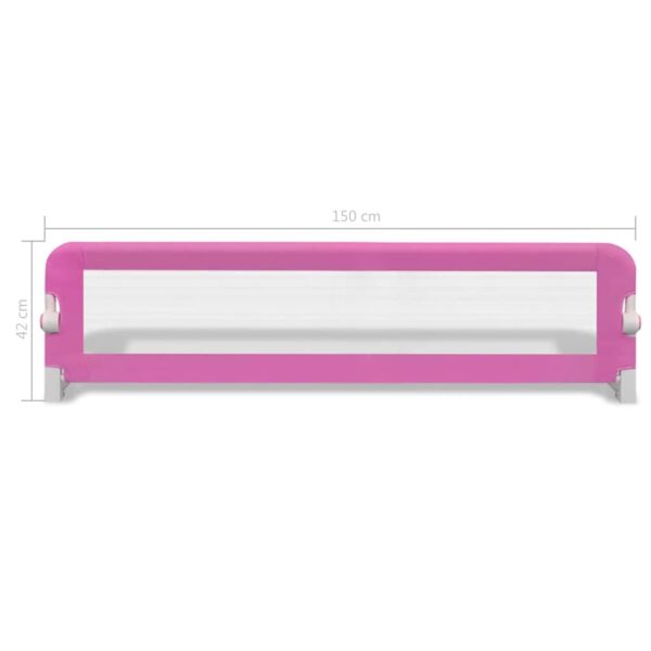 Barra de segurança para cama de criança 2 pcs 150x42 cm rosa - Image 6