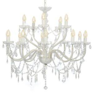 Lustre com 2 andares branco 15 x lâmpadas E14