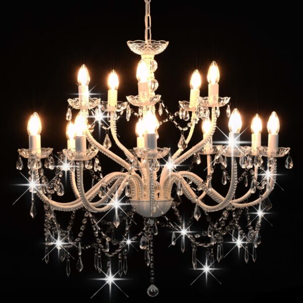 Lustre com 2 andares branco 15 x lâmpadas E14 - Image 2