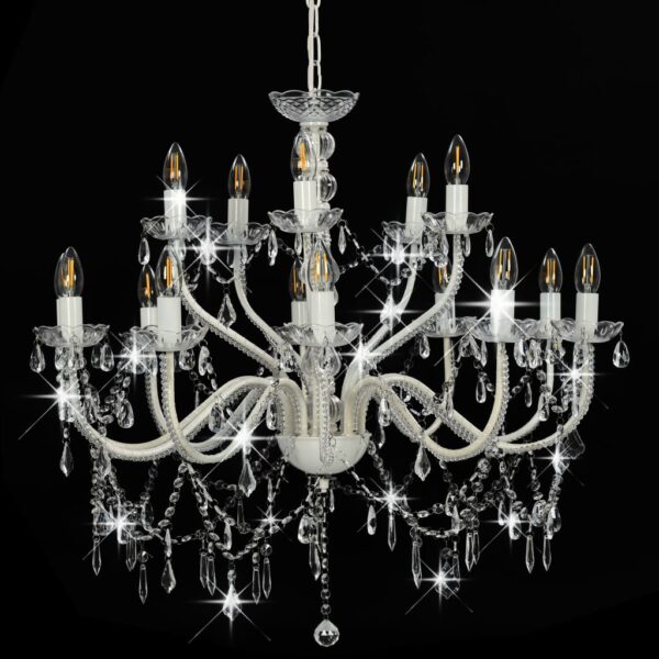Lustre com 2 andares branco 15 x lâmpadas E14 - Image 4