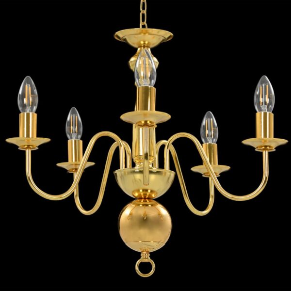 Lustre de 5 lâmpadas E14 dourado - Image 3