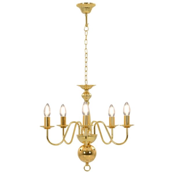 Lustre de 5 lâmpadas E14 dourado - Image 4