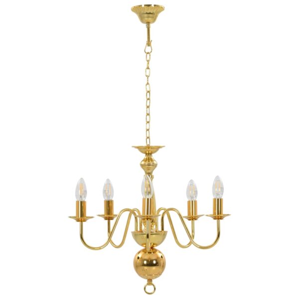 Lustre de 5 lâmpadas E14 dourado - Image 5