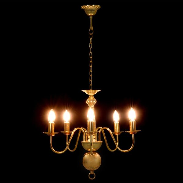 Lustre de 5 lâmpadas E14 dourado - Image 6