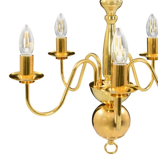 Lustre de 5 lâmpadas E14 dourado - Image 7