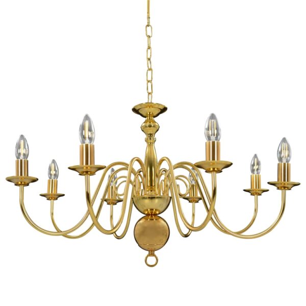 Lustre de 8 lâmpadas E14 dourado - Image 2