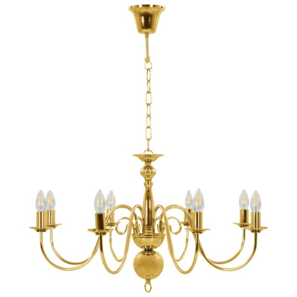 Lustre de 8 lâmpadas E14 dourado - Image 3