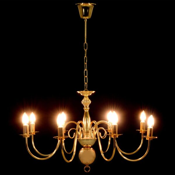 Lustre de 8 lâmpadas E14 dourado - Image 5